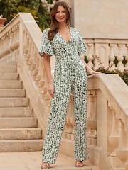 Sosandar Printed Belted Jumpsuit - Imagen 2 de 5