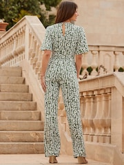 Sosandar Printed Belted Jumpsuit - Imagen 3 de 5