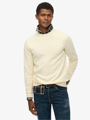 Superdry Cream Essentials Cotton Jumper - Image 1 of 5