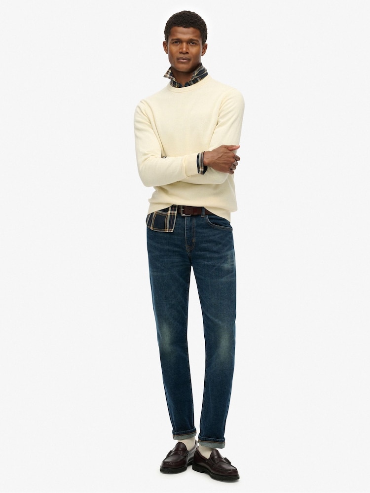 Superdry Cream Essentials Cotton Jumper - Image 2 of 5