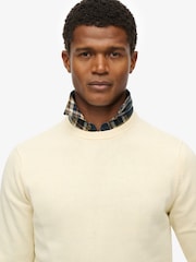 Superdry Cream Essentials Cotton Jumper - Image 4 of 5