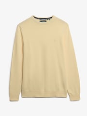 Superdry Cream Essentials Cotton Jumper - Image 5 of 5
