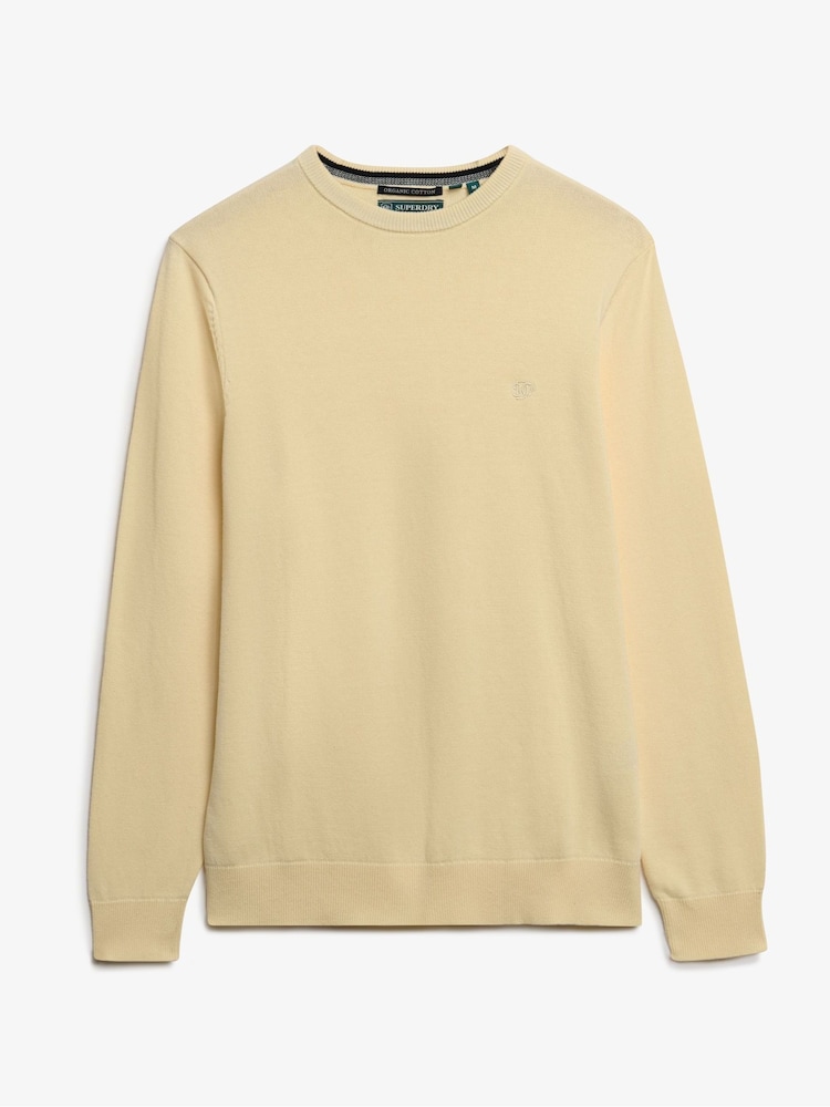 Superdry Cream Essentials Cotton Jumper - Image 5 of 5