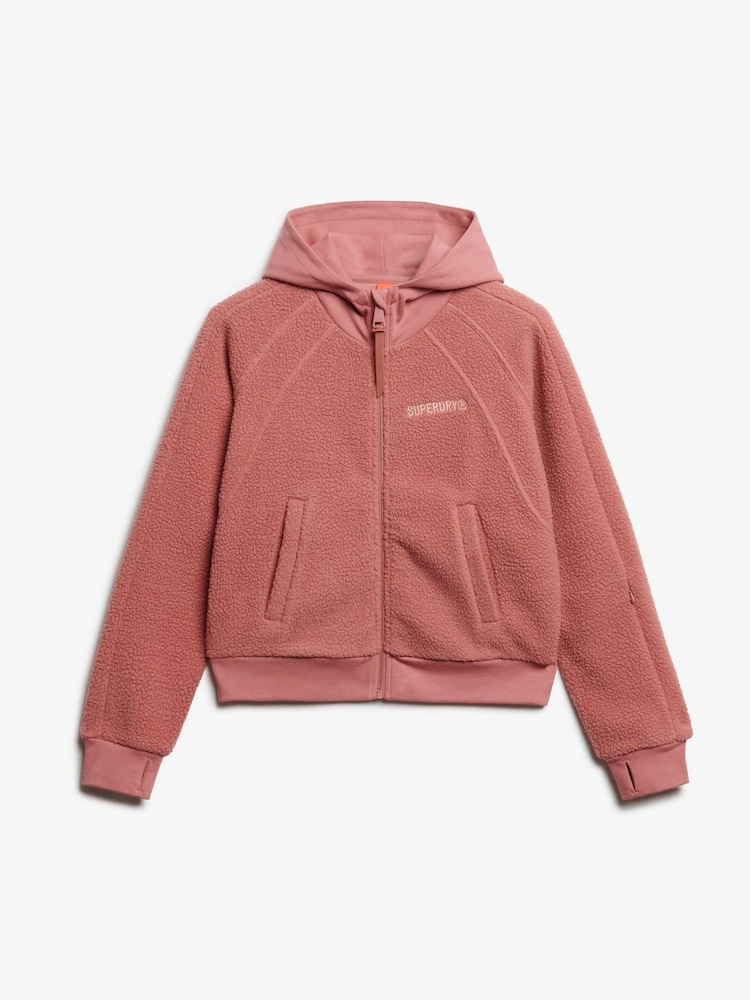 Superdry – Active Tech Fleece-Hoodie mit durchgehendem Reißverschluss - Bild 5 von 5