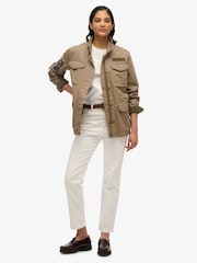 Superdry Brown Embellished M65 Military Jacket - Image 2 of 5