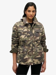 Superdry Green Embellished M65 Military Jacket - Image 1 of 5
