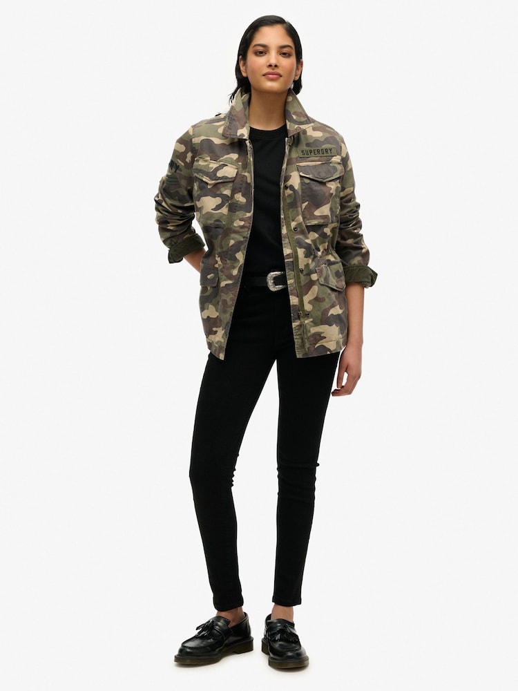 Superdry Green Embellished M65 Military Jacket - Image 2 of 5