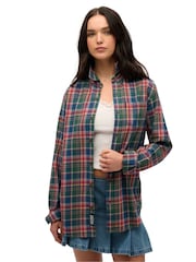 Superdry Green Oversized Vintage Check Shirt - Image 1 of 6
