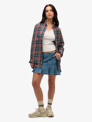 Superdry Green Oversized Vintage Check Shirt - Image 3 of 6