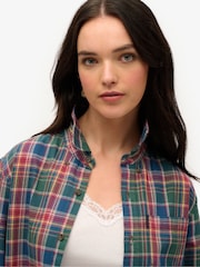 Superdry Green Oversized Vintage Check Shirt - Image 4 of 6