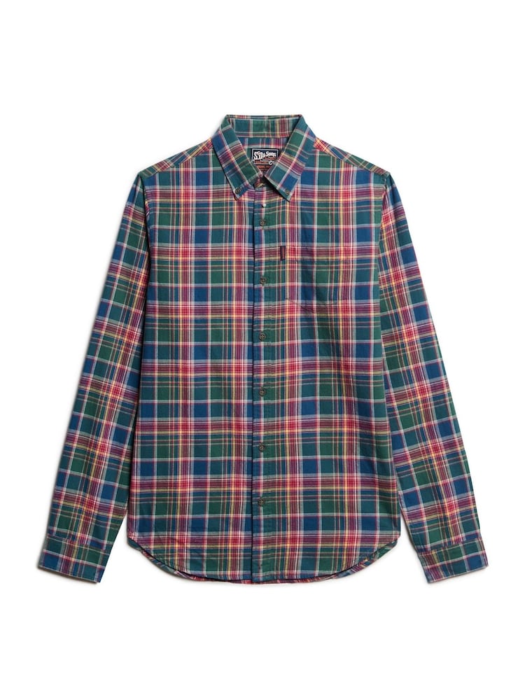 Superdry Green Oversized Vintage Check Shirt - Image 5 of 6