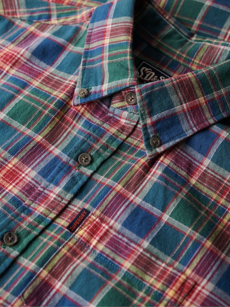 Superdry Green Oversized Vintage Check Shirt - Image 6 of 6