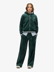 Superdry Green Country Club Velour Zip Hoodie - Image 2 of 5