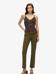 Superdry Green Mid Rise Chino Trousers - Image 1 of 5