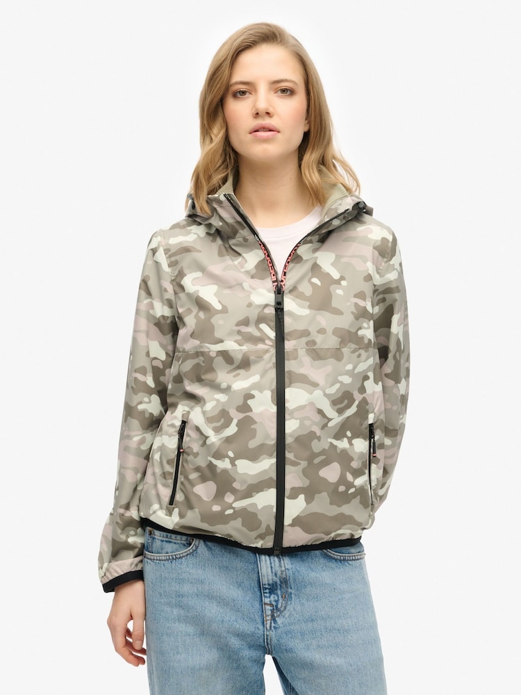 Superdry Green Hooded Logo Windbreaker Jacket - Image 1 of 4