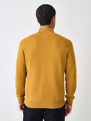 Ockergelb - Einfarbig - Hochwertiger Pullover mit Viertelreißverschluss in normaler Passform - Bild 3 von 8
