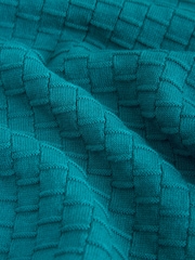 Azul azul-petróleo - Pullover texturizado premium com zíper de um quarto e Regular fit - Imagem 6 de 7