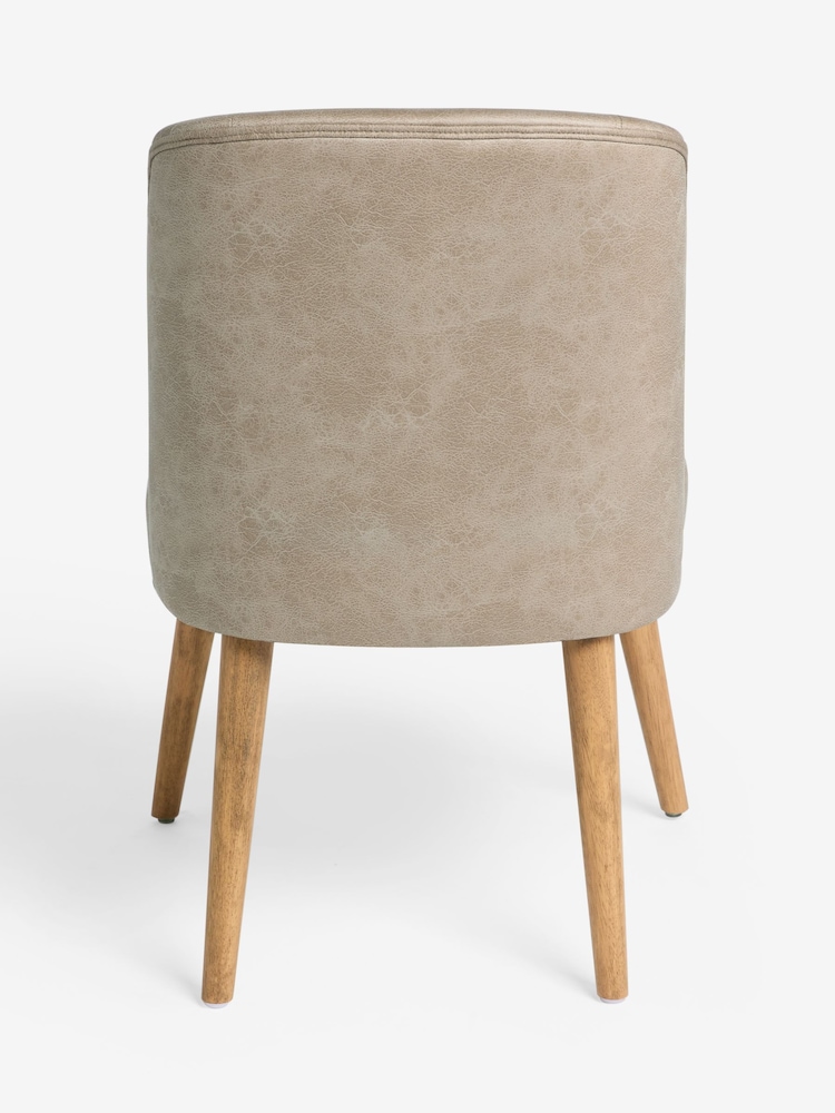 Set of 2 Monza Faux Leather Mink Mid Wood Leg Erik Dining Chairs - Image 8 of 8