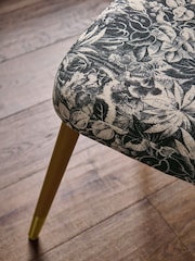 Set of 2 Tapestry Print Valencia Upholstered Dark Wood Leg Dining Chairs - Image 2 of 7