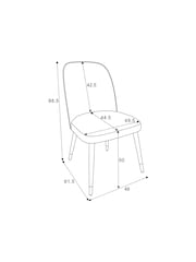 Set of 2 Tapestry Print Valencia Upholstered Dark Wood Leg Dining Chairs - Image 3 of 7