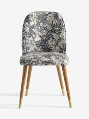 Set of 2 Tapestry Print Valencia Upholstered Dark Wood Leg Dining Chairs - Image 4 of 7