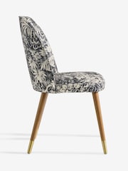 Set of 2 Tapestry Print Valencia Upholstered Dark Wood Leg Dining Chairs - Image 6 of 7