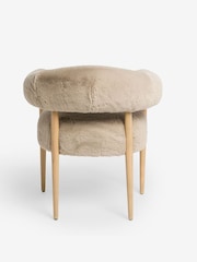 Set of 2 Oslo Faux Fur Mink Natural Light Wood Leg Aire Dining Chairs - Image 8 of 8