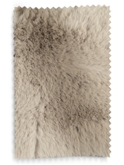 Set of 2 Oslo Faux Fur Mink Natural Light Wood Leg Arm Aire Dining Chairs - Image 9 of 9