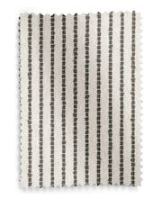 Set of 2 Boucle Stripe Light Natural And Moss Dark Wood Leg Aire Dining Chairs - Image 5 of 9