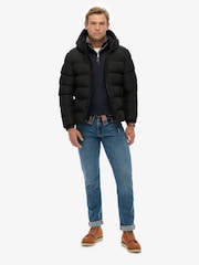 Superdry Black Hooded Sports Puffer Jacket - Image 3 of 6