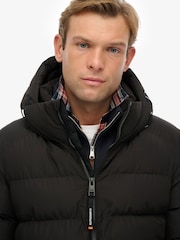 Superdry Black Hooded Sports Puffer Jacket - Image 4 of 6