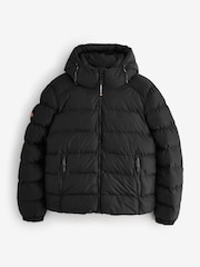 Superdry Black Hooded Sports Puffer Jacket - Image 5 of 6