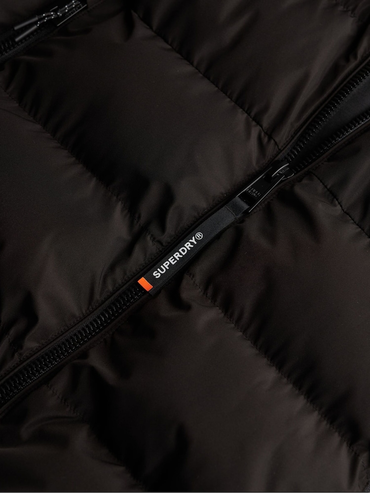 Superdry Black Hooded Sports Puffer Jacket - Image 6 of 6 Superdry Black Hooded Sports Puffer Jacket - Image 6 of 6
