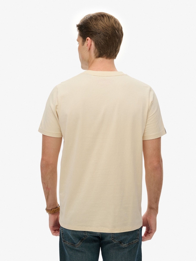 Superdry Cream Lo-fi Outdoors Relaxed T-Shirt - Image 2 of 7 Superdry Cream Lo-fi Outdoors Relaxed T-Shirt - Image 2 of 7