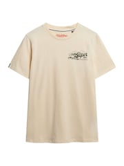 Superdry Cream Lo-Fi Outdoors Relaxed T-Shirt - Image 6 of 7
