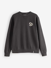 Superdry Black Merchant Graphic Print Sweatshirt - Image 1 of 1