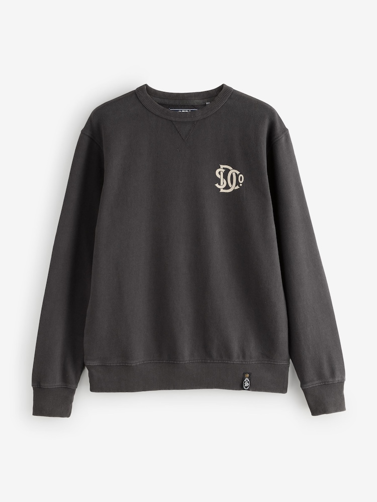 Superdry Black Merchant Graphic Print Sweatshirt - Image 1 of 1