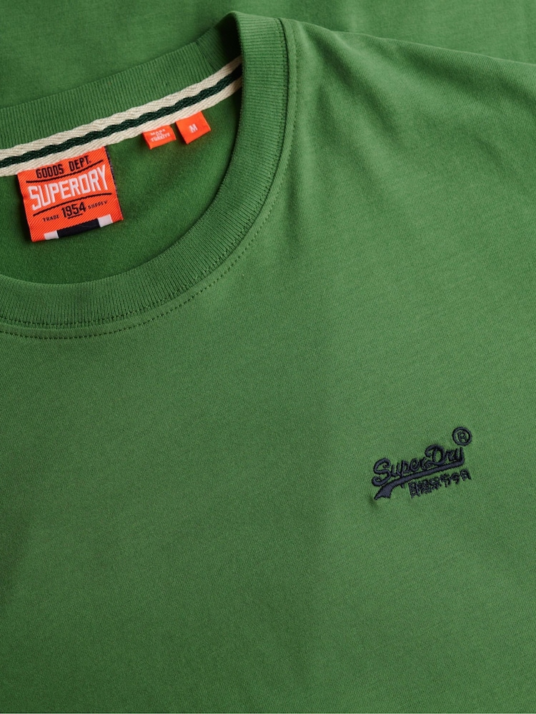 Superdry Green Essential Logo Emb T-Shirt - Image 2 of 2