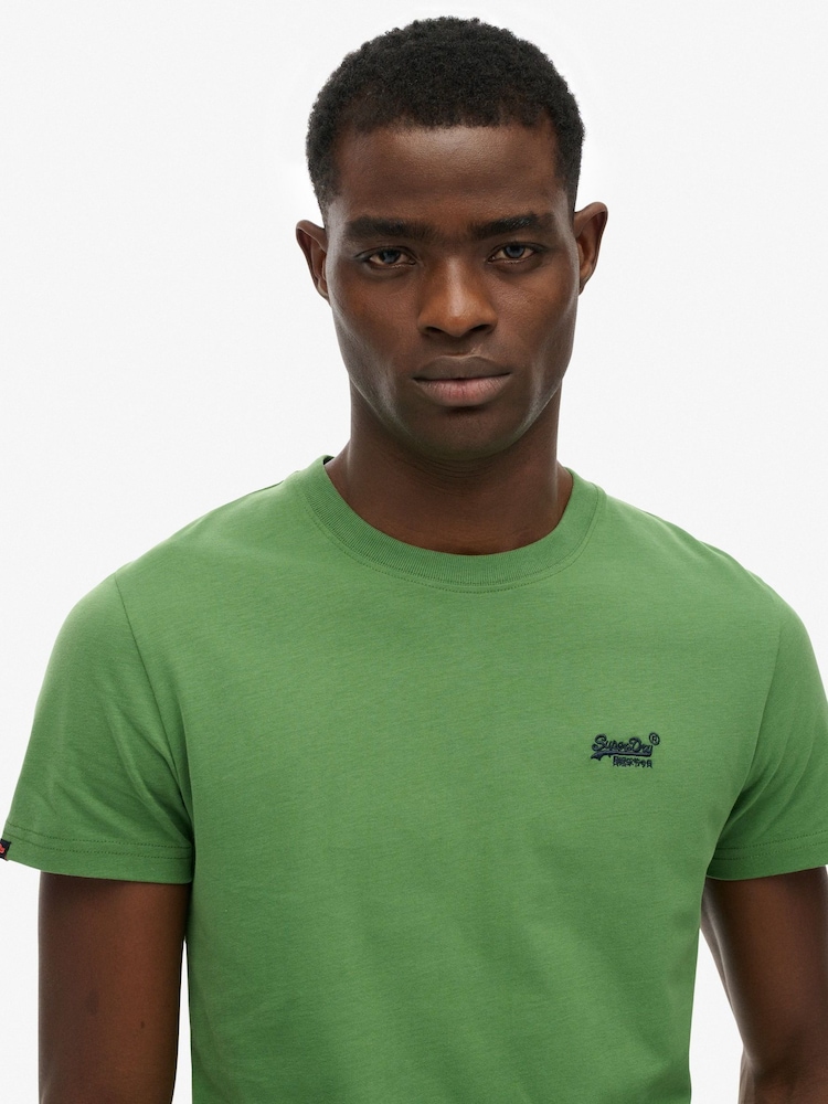 Kevyt Vihreä - Superdry Essential Company Logo -kirjailtu T-paita - Kuva 4 / 4