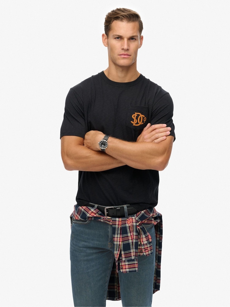 Azul - Superdry Merchant Graphic Print T-Shirt - Imagen 1 de 6
