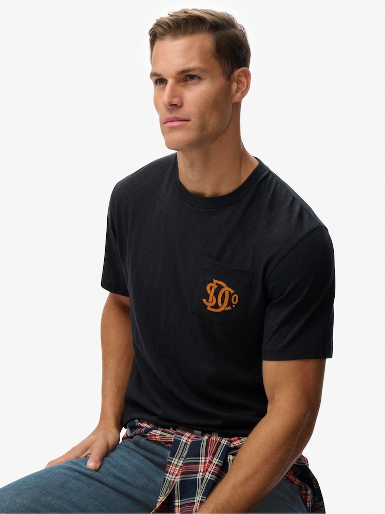 Azul - Superdry Merchant Graphic Print T-Shirt - Imagen 2 de 6