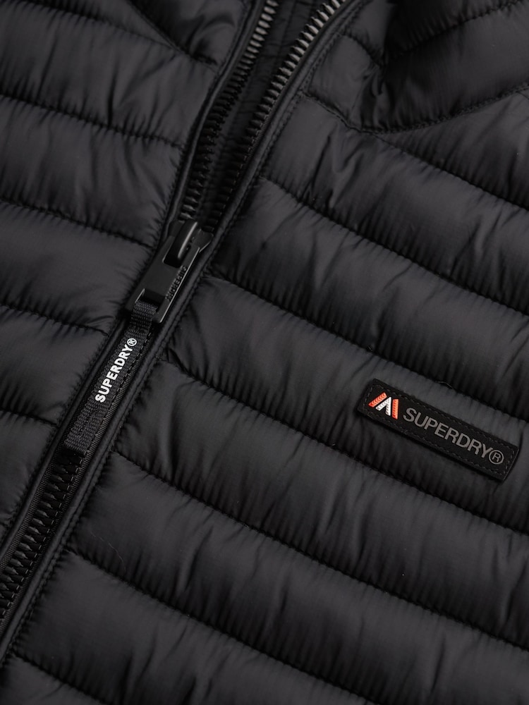 Superdry Black Fuji Lite Padded Gilet - Image 7 of 7 Superdry Black Fuji Lite Padded Gilet - Image 7 of 7