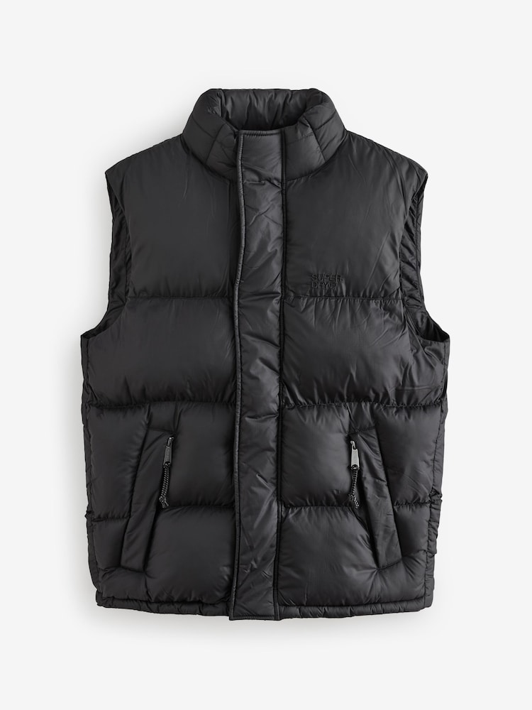 Superdry Black Tech Padded Gilet - Image 1 of 10 Superdry Black Tech Padded Gilet - Image 1 of 10