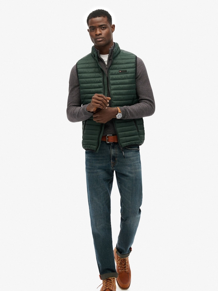 Superdry Green Fuji Lite Padded Gilet - Image 1 of 7 Superdry Green Fuji Lite Padded Gilet - Image 1 of 7