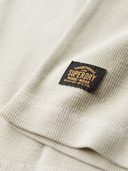 Superdry Natural Waffle Long Sleeve Henley Top - Image 5 of 6
