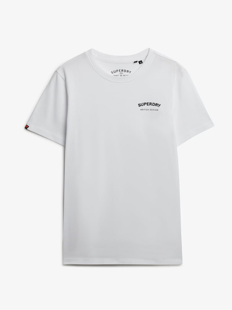 Superdry White Relaxed British Design T-Shirt - Image 1 of 1