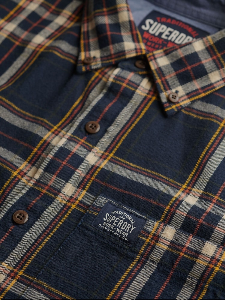 Superdry Blue Cotton Lumberjack Shirt - Image 2 of 2