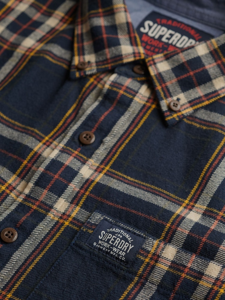 Superdry Blue Cotton Lumberjack Shirt - Image 7 of 7