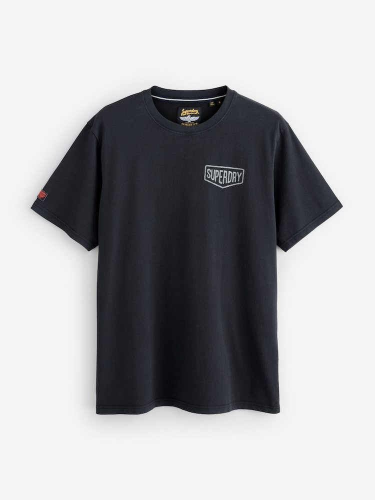 Superdry Black Loose Work Tab T-Shirt - Image 1 of 1