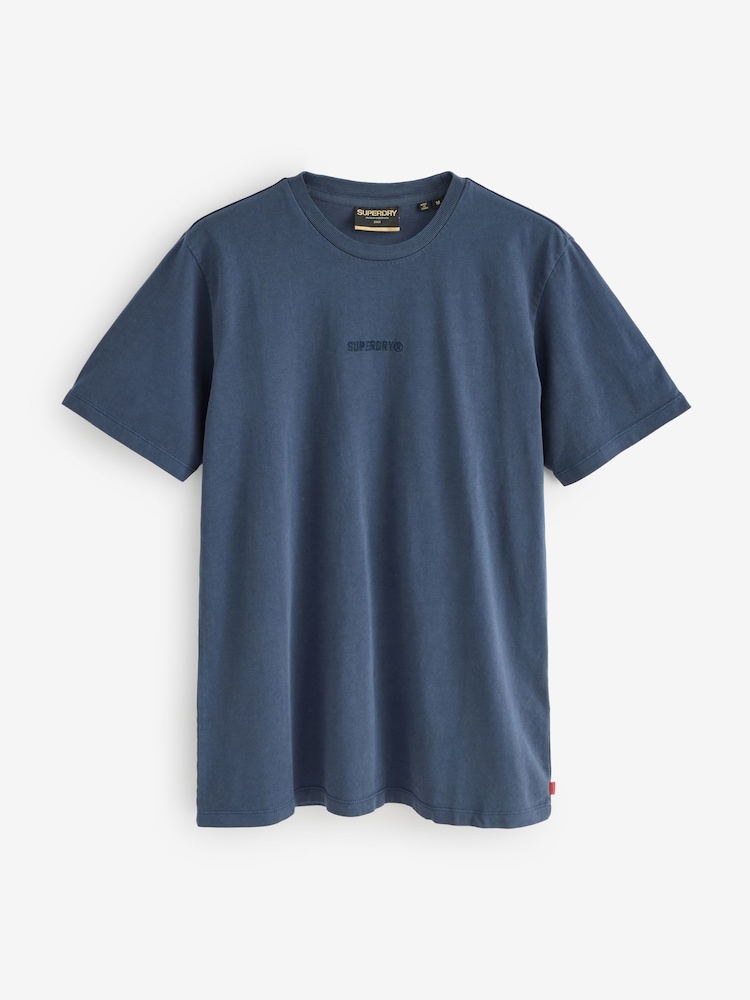 Superdry Navy Blue Micro Logo T-Shirt - Image 1 of 1 Superdry Navy Blue Micro Logo T-Shirt - Image 1 of 1